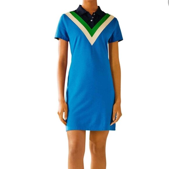NEW $178 TORY SPORT Womens XL Chevron Polo Dress Sporty Preppy Tennis - Picture 1 of 11